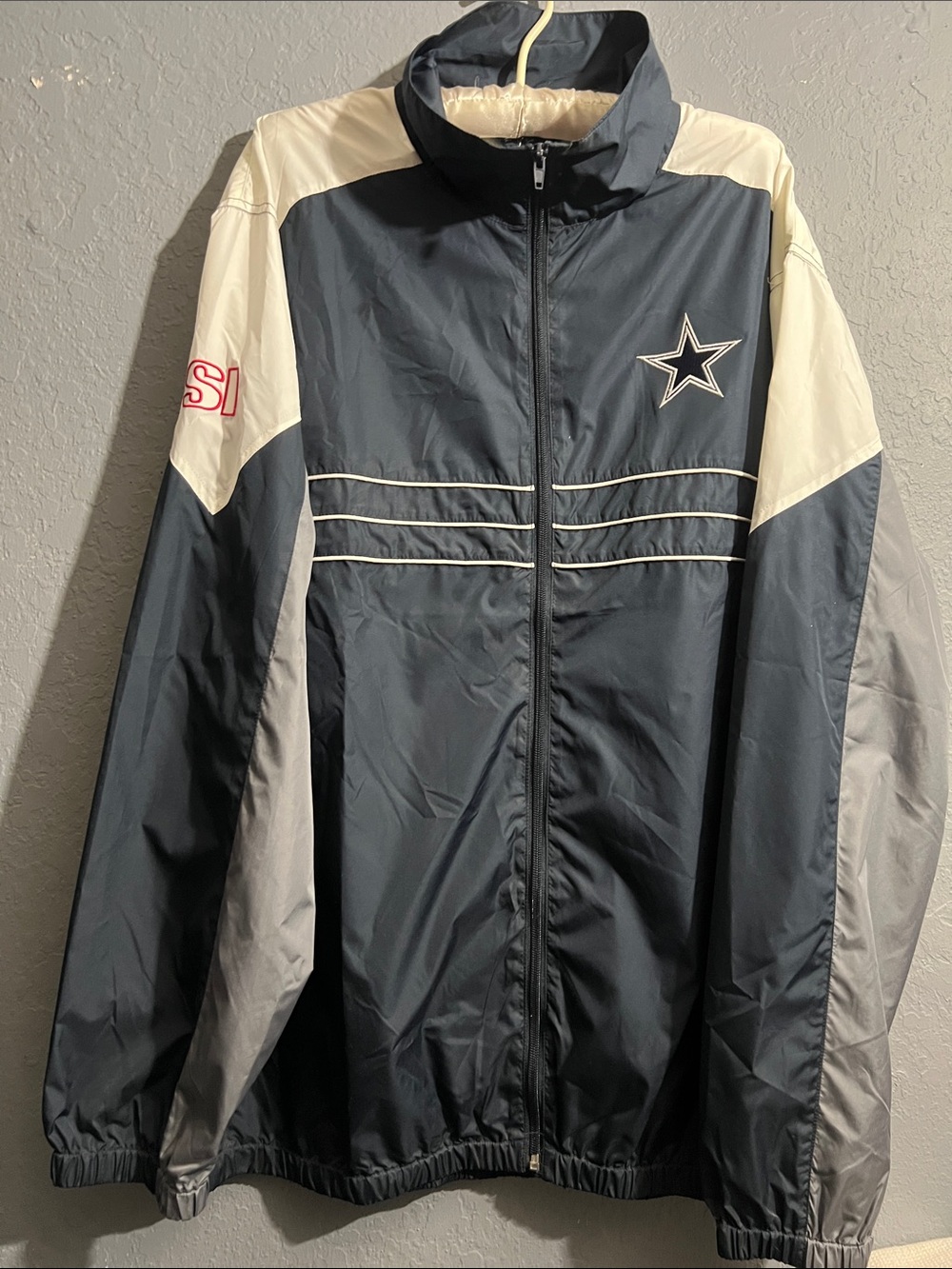 NFL Navy, White & Gray Star Logo Windbreaker